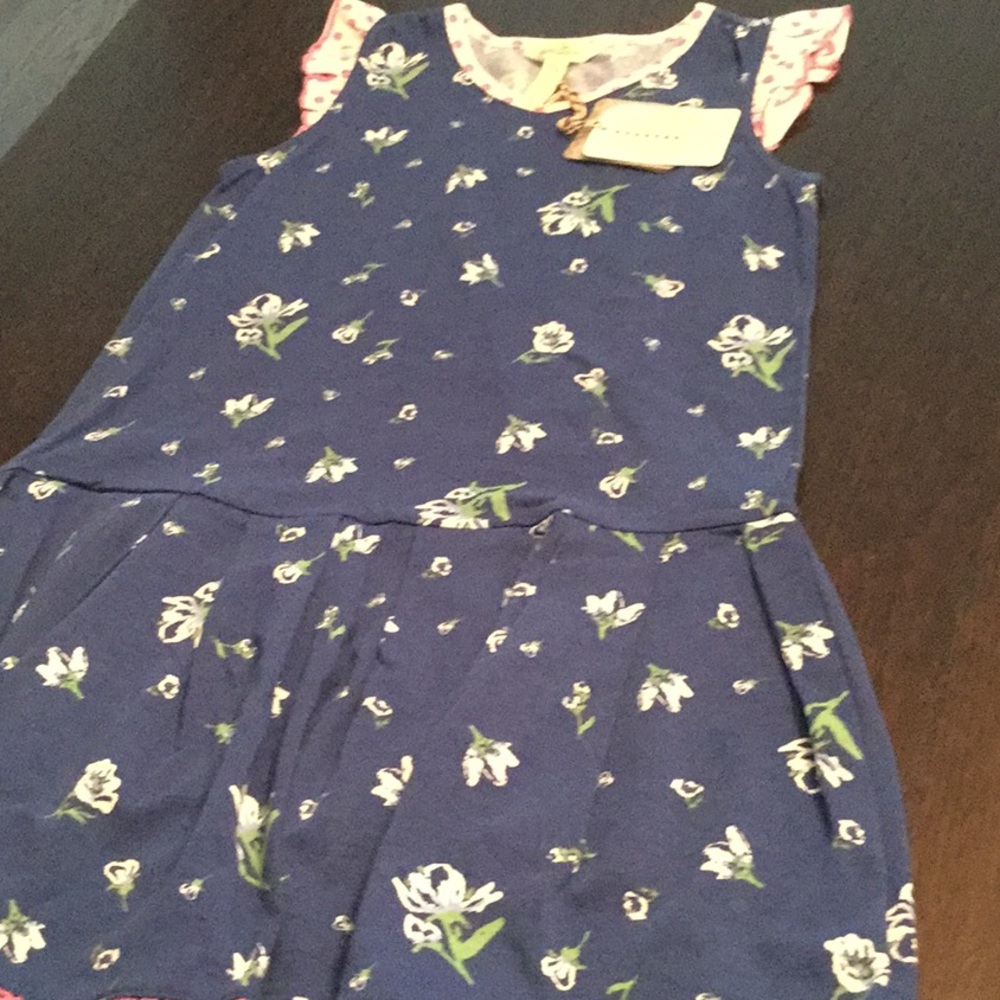 Matilda Jane NWT Blue floral dress w/ drop waist,